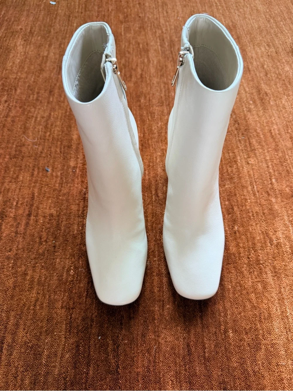 Sam Edelman Women's Cream Ankle Boots with Side Zip